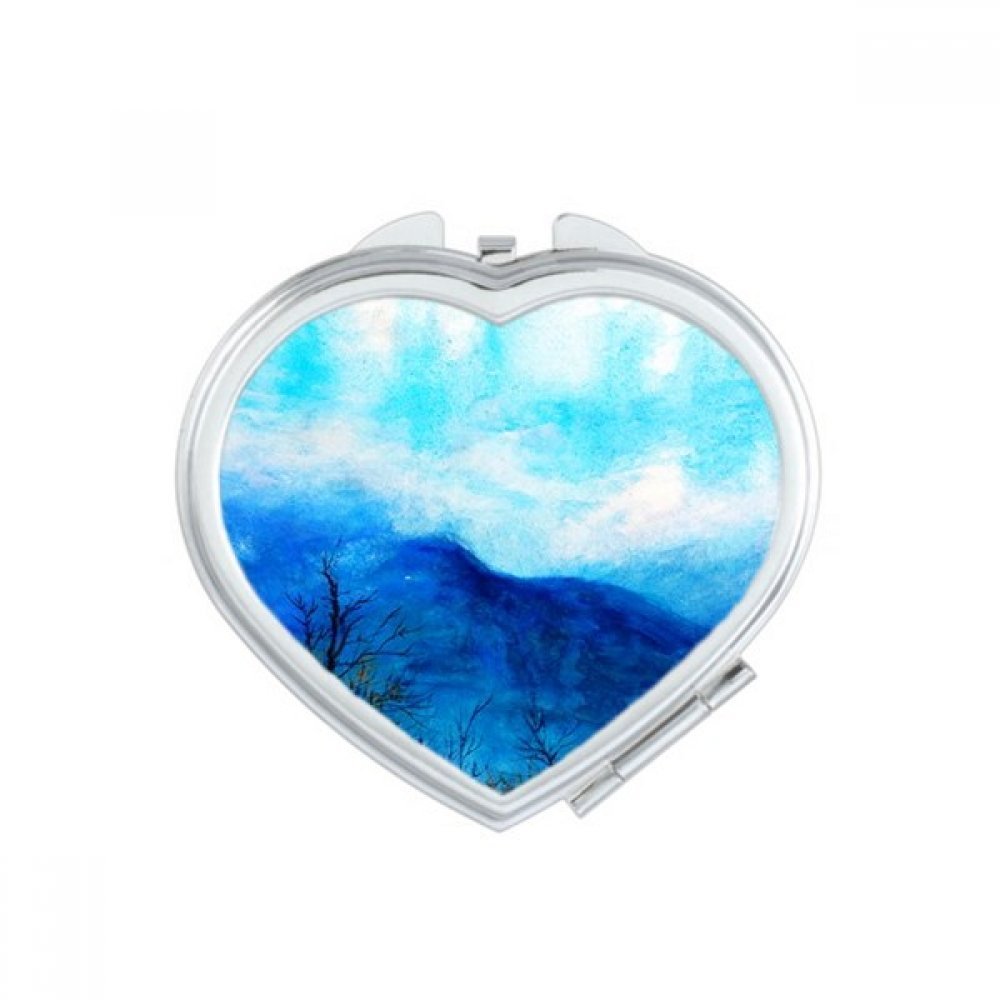 Miroir mignon bleu mountain peinture art cadeau multicolor femme