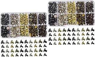 Sewroro 300 Conjuntos De Rebite Espiral Fio Prego Coleira De Couro Kits De Reparo De Couro Roupa Jeans Rebite De Couro Parafuso De Ligação Rebites De Latão Para Couro Ferro Rebite