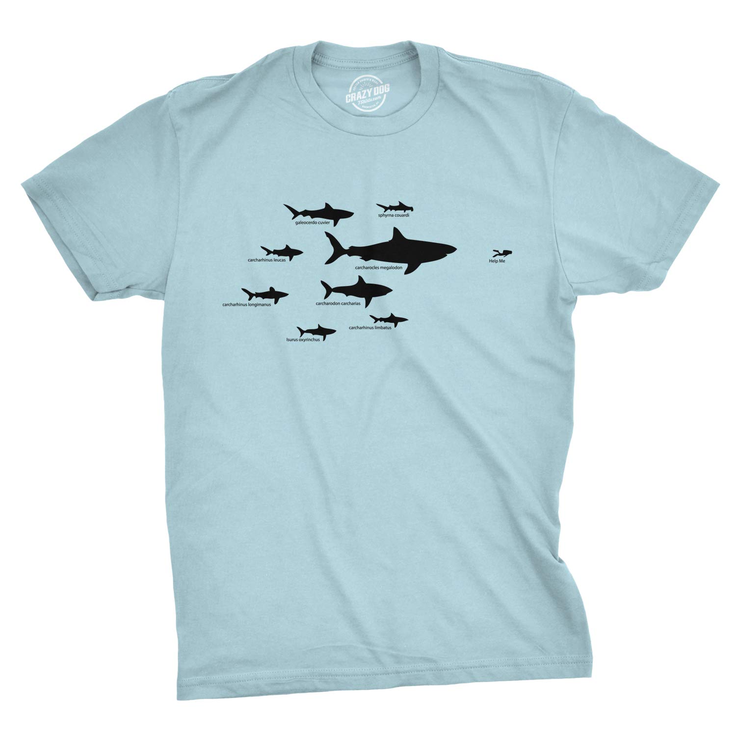 Mens Shark Hierarchy Chart T Shirt Funny Science Ocean Tee for Guys