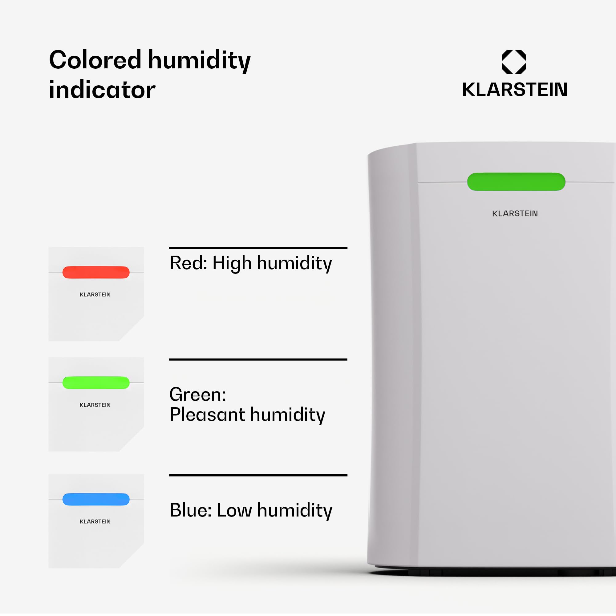 Klarstein Osuszacz powietrza elektryczny, Osuszacz do mieszkania, łazienki i piwnicy, Oszczędny cichy Elektryczny dehumidifier z panelem dotykowym, budowlany o pojemności 10L
