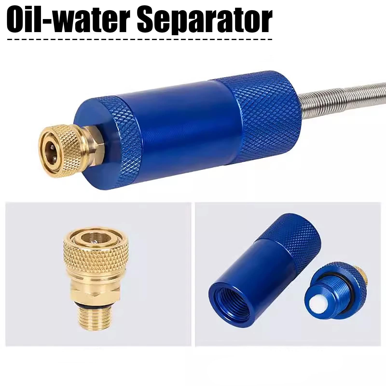 40 mPa Höhendruck Öl Wasserabscheider, Aluminiumlegierung Tauchluftfilter mit wiederverwendbarem Filter für Luftpumpen -Kompressoren