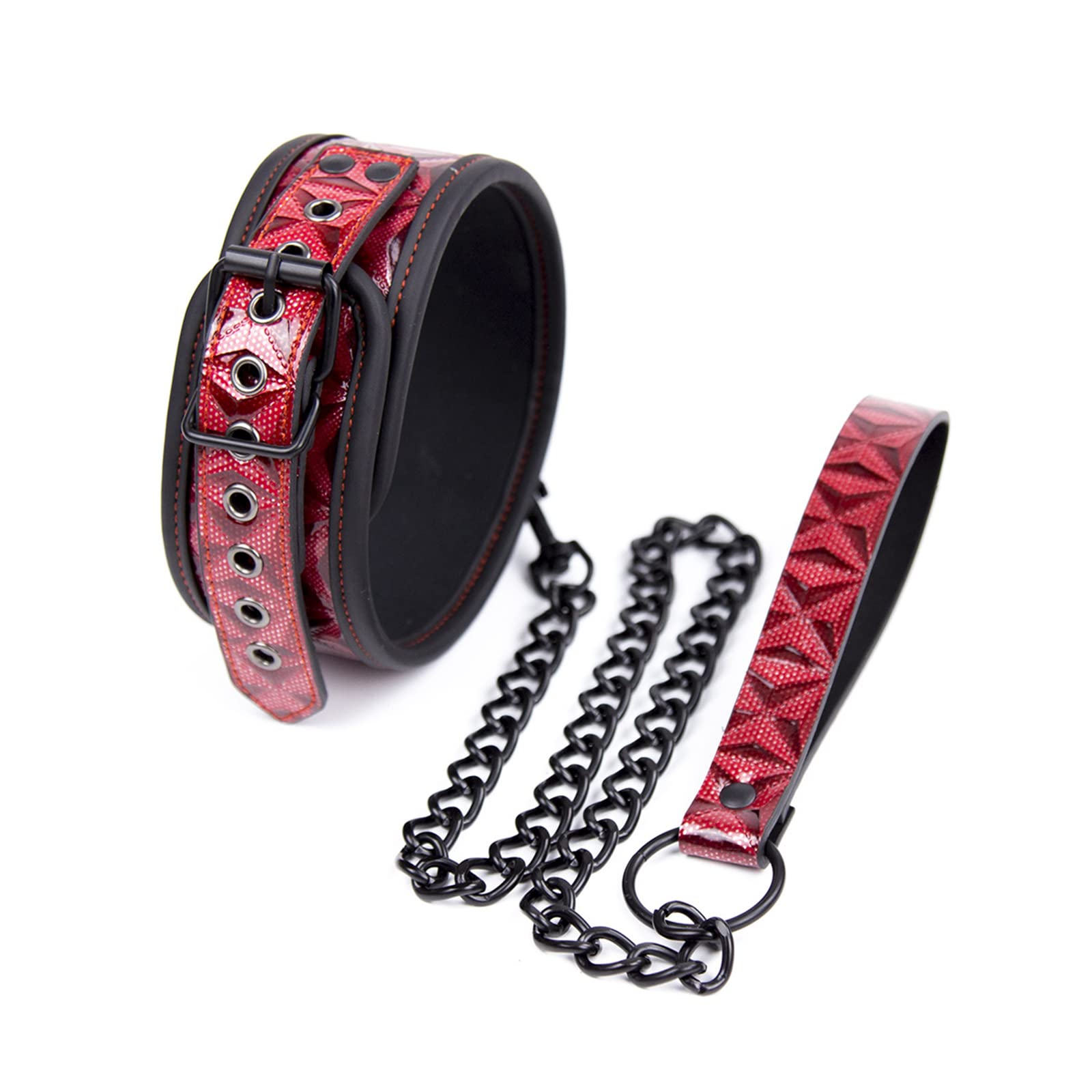 BDSM Collar de Cuero Suave para Mujer, Set Ajustable con O-Ring Esclavo, Fetiche Coqueteo, Juguetes Sexuales para Parejas, Bondage Erótico