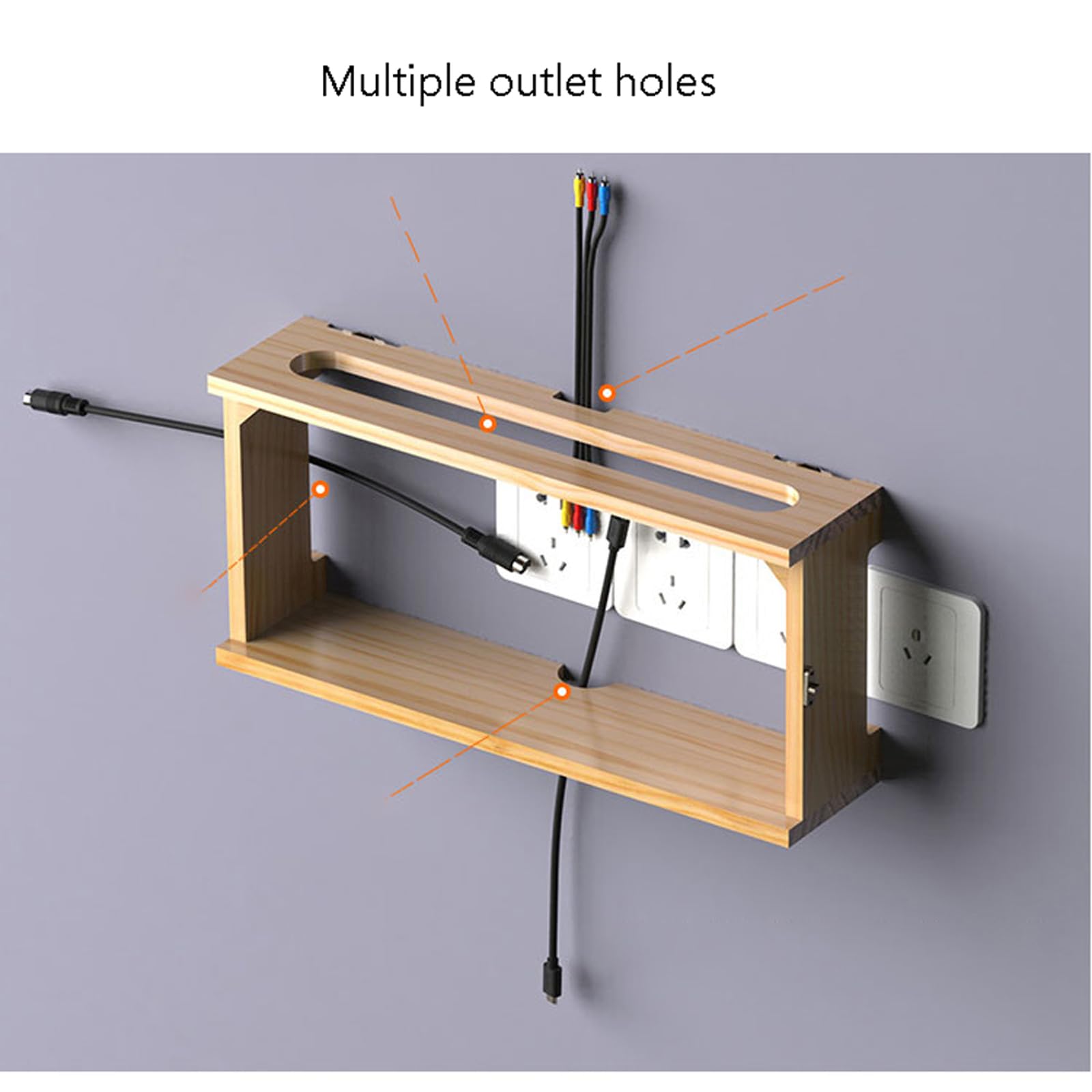 WiFi Router Aufbewahrungsbox Regal Wandhalterung Kabel Organizer,Wandbehänge TV Kabel Verstecken Box,Massivholzplatte,Seitentürdesign,mehrere Hohle Kabelöffnungen,große Kapazität