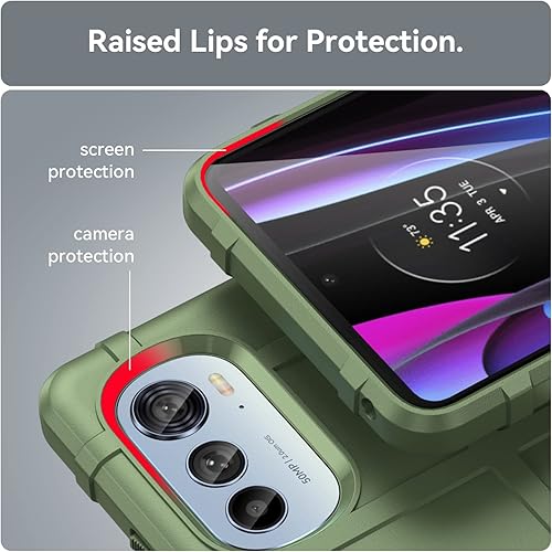 Miniatura 6 de Funda delgada para Motorola Moto Edge 2022, resistente funda duradera con grado militar a prueba de golpes, gran agarre y cubierta protectora de