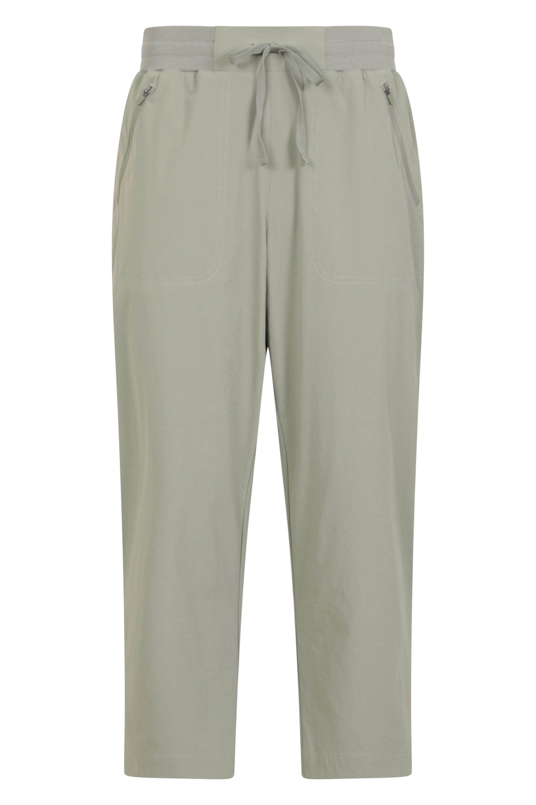 Mountain Warehouse Women's 'Explorer' Lightweight Elastic Waist Casual Multi Pocket Capri Trouser in Khaki | Size: 14