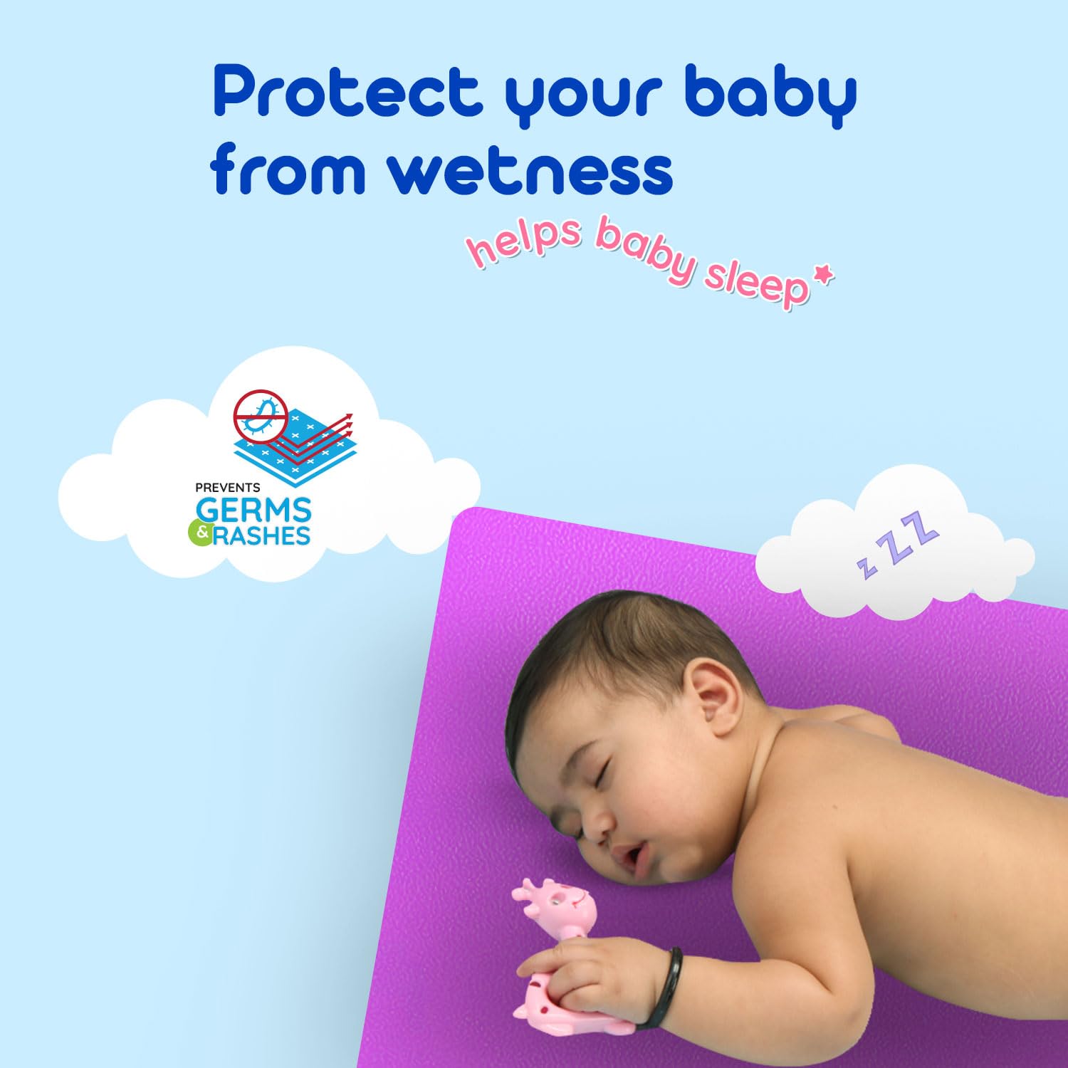 Bumtum Dry Sheet Instadry Extra Leakproof Quick Baby Bed Protector | Small Size 50 * 70cm | Pack of 1 | Grape, Polycotton, Grape/Purple - Image 4 thumbnail