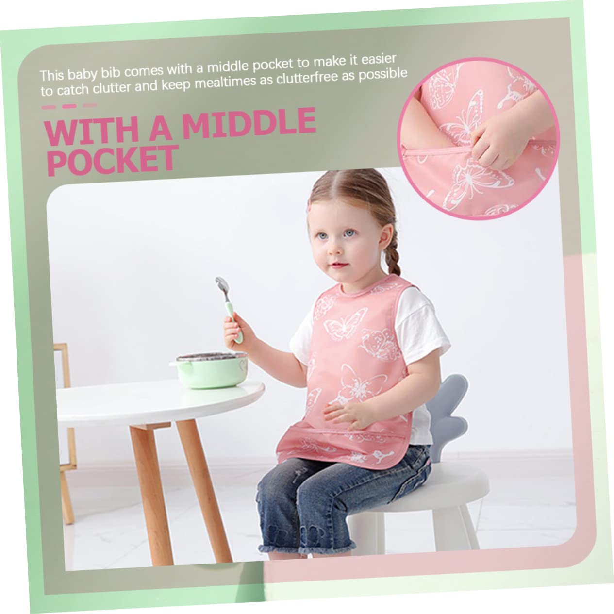 ibasenice isst Lätzchen bibs babylätzen -Schlabberlatz wasserdichte Schürze Kinder malen Schürze Lätzchen zum Füttern von Babys zum Füttern von Babys Polyester