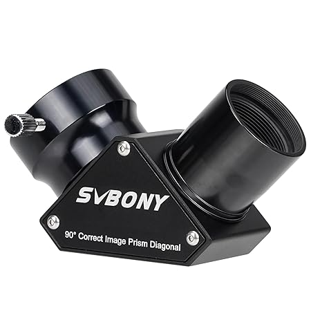 SVBONY SV222 90 Degree Diagonal Mirror, 1.25 Inch Telescope Diagonal with Anti Reflection Coating Metal, Telescope Accessory for Refractor Telescope