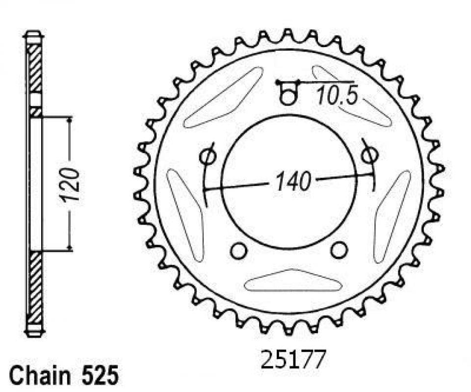 Piñón Sifam para Triumph 865 America Lt Motocicleta 2014 a 2017 A estrenar