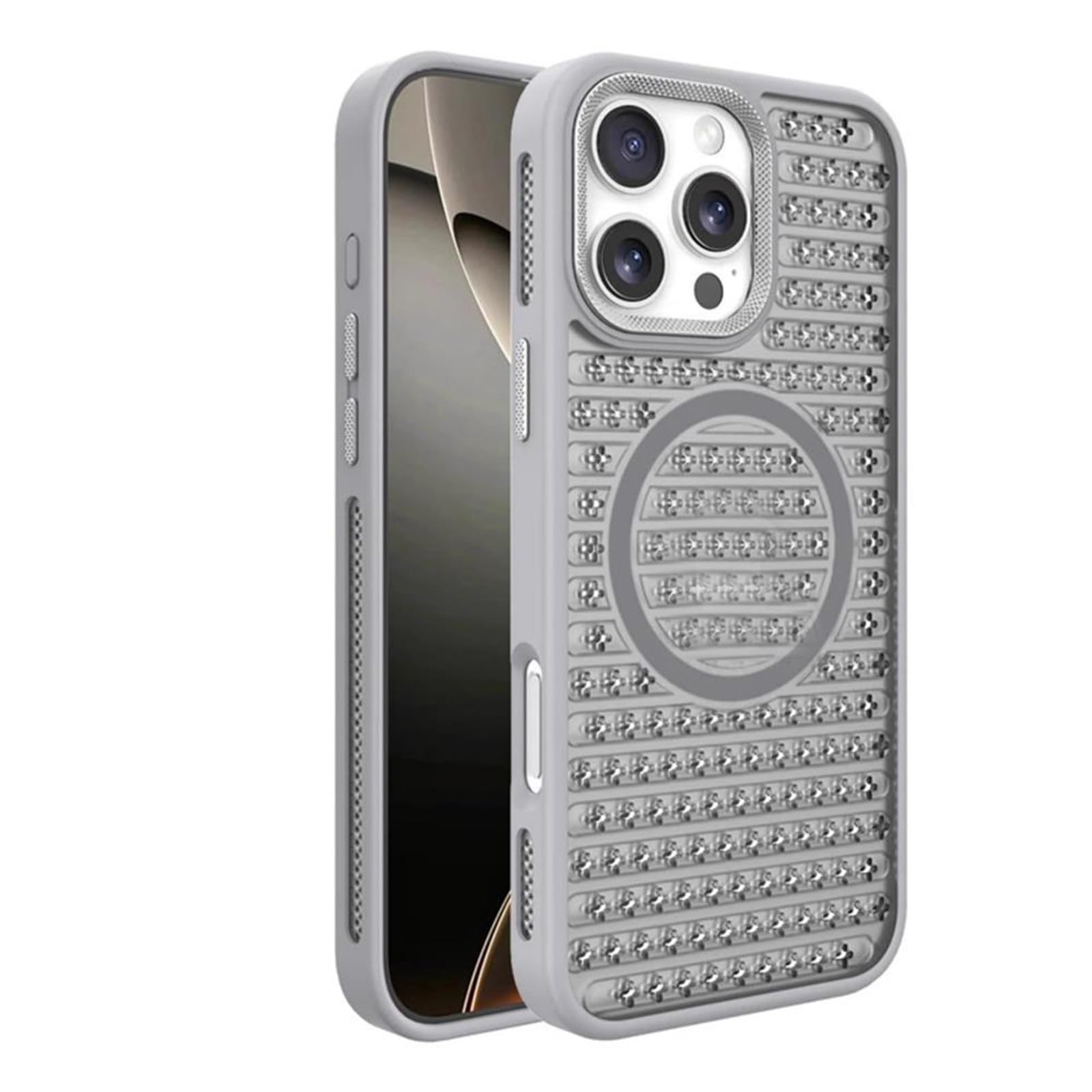 Coque iPhone 16 antichoc et incassable avec dissipation thermique gris