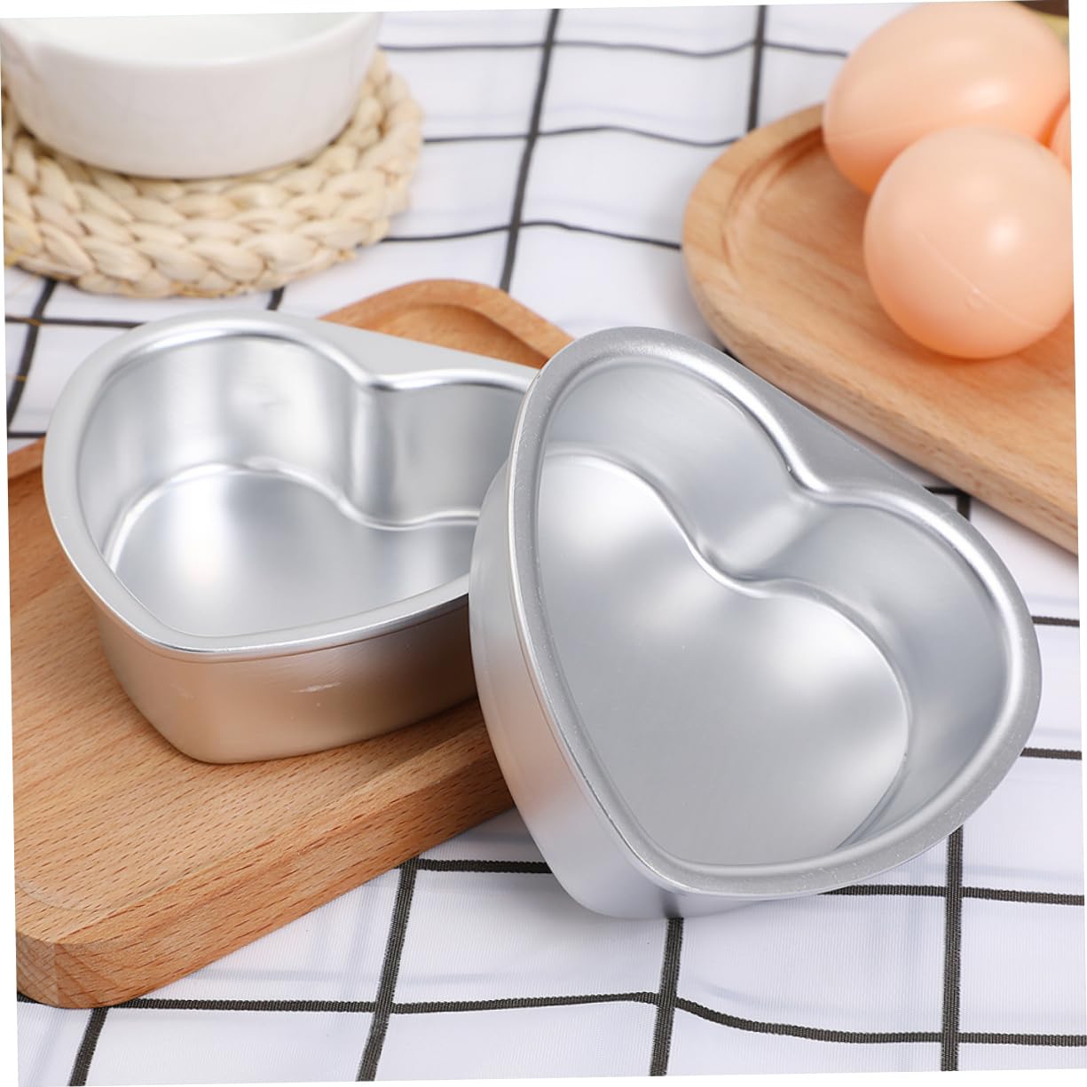 MAGICLULU 10 Pièces Moule à Gâteau Coeur Plaque De Cuisson Moule De Cuisson Micro-ondes Moule à Pâtisserie Pratique Moules à Gâteaux Moule De Cuisson Utile Moule Coeur D'aluminium