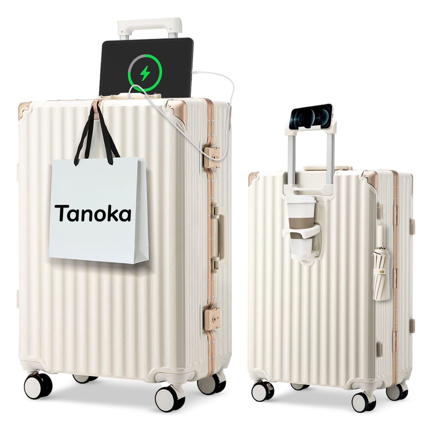 Amazon | [Tanoka] スーツケース 機内持ち込み アルミ フレーム