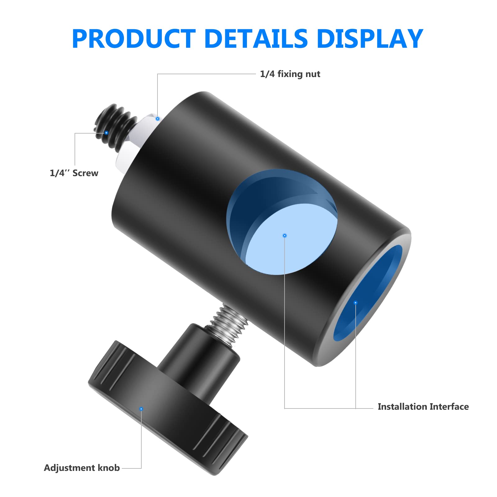 NEEWER Adattatore Rapido Convertibile con Vite da 1/4" Confezione da 2, Adattatore multifunzione per l'estremita' del Supporto Luce — Adatto per il Supporto di Monitor da Studio — ST12