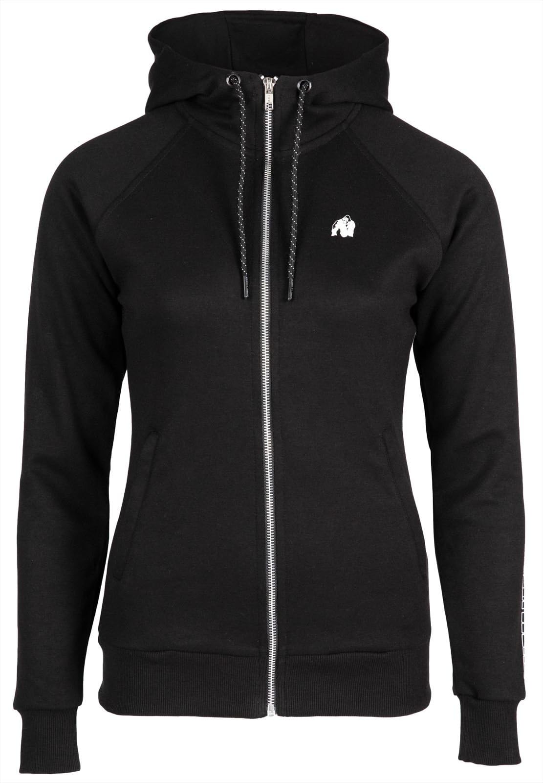 Gorilla Wear - Marion Zipped Hoodie - Black - Bodybuilding Sports Everyday Leisure with Logo Print Lightweight and Comfortable for Optimal Movement Made of Polyester Cotton