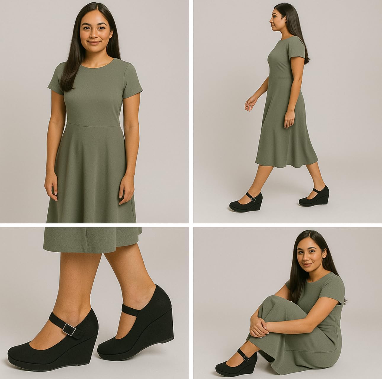 Chariot & Co: Nova - Womens Mary Jane Platform Wedge Pumps Comfort Cushion Ankle Strap Office Party Dress Shoes - Image 2