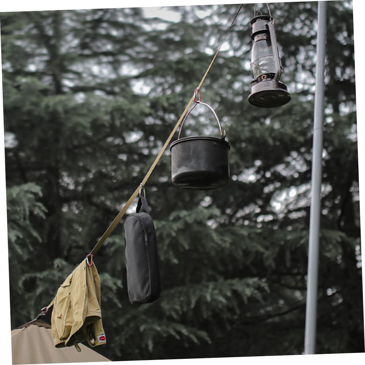TOPBATHY 4sets Cinghie Per Multifunzionali Cinghie Da Campeggio Antivento Filo Stendibiancheria Resistente All Usura Per Esterni e Interni Per Viaggi e Attività Outdoor