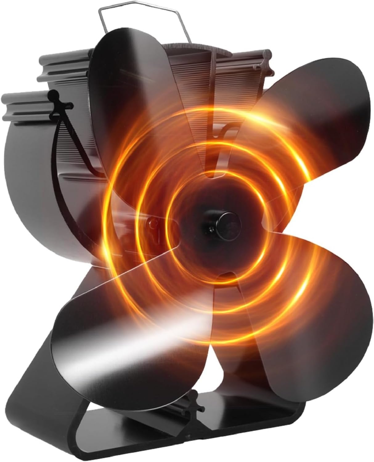 Hawcafu Black Stove Log Burner Wood Burner Fireplace Fire Fan For Wood Burning Top Heat Powered Woodburner Stove Fan