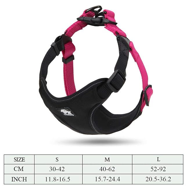 Foto 7 de 7 de WINHYEPET arnés Reflectante para Mascota arnés Ajustable para Correr Caminando Acolchado Suave Malla Chaleco…