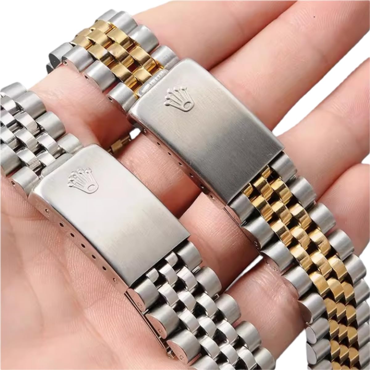 Cinturino Orologio Acciaio Inossidabile Bracciale Jubilee Metallo Ricambio 13mm 17mm 20mm Attacco Curvo Maglie per Rolex Datejust