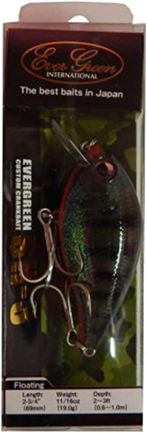 Daiwa Evergreen Crank Lure, 3', Green Pumpkin Gill - SH-3-284, 1 Count (Pack of 1)