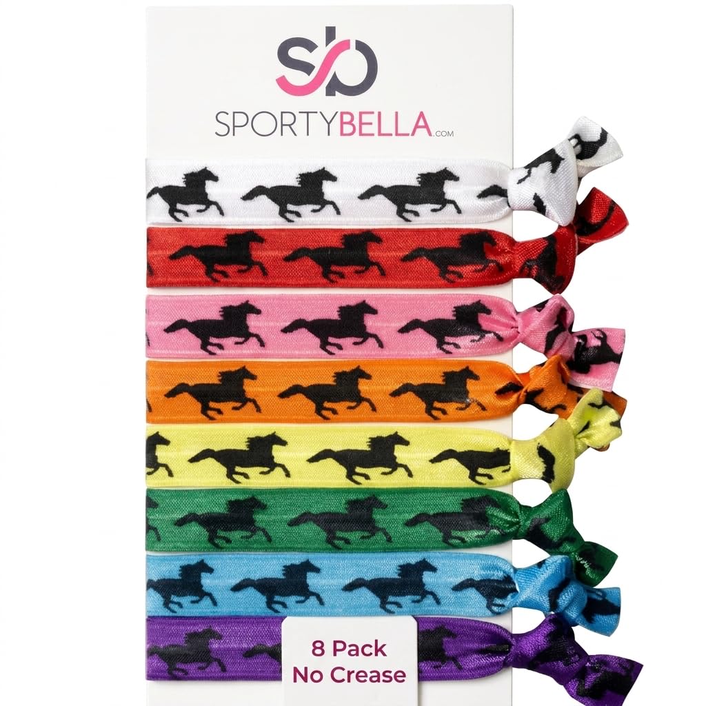 Multi Colored Horse Hair Accessories, Cowgirl Elastics Set, No Crease Hair Ties, Gift for Equestrian