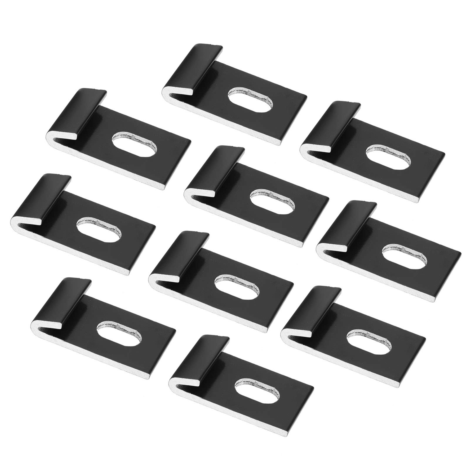 10 stuks basisclips, metalen bevestigingen hecht kassen basisclips, aluminium kassen armatuur set basisclips, 1.3x0.8In voor kassen tuin(black