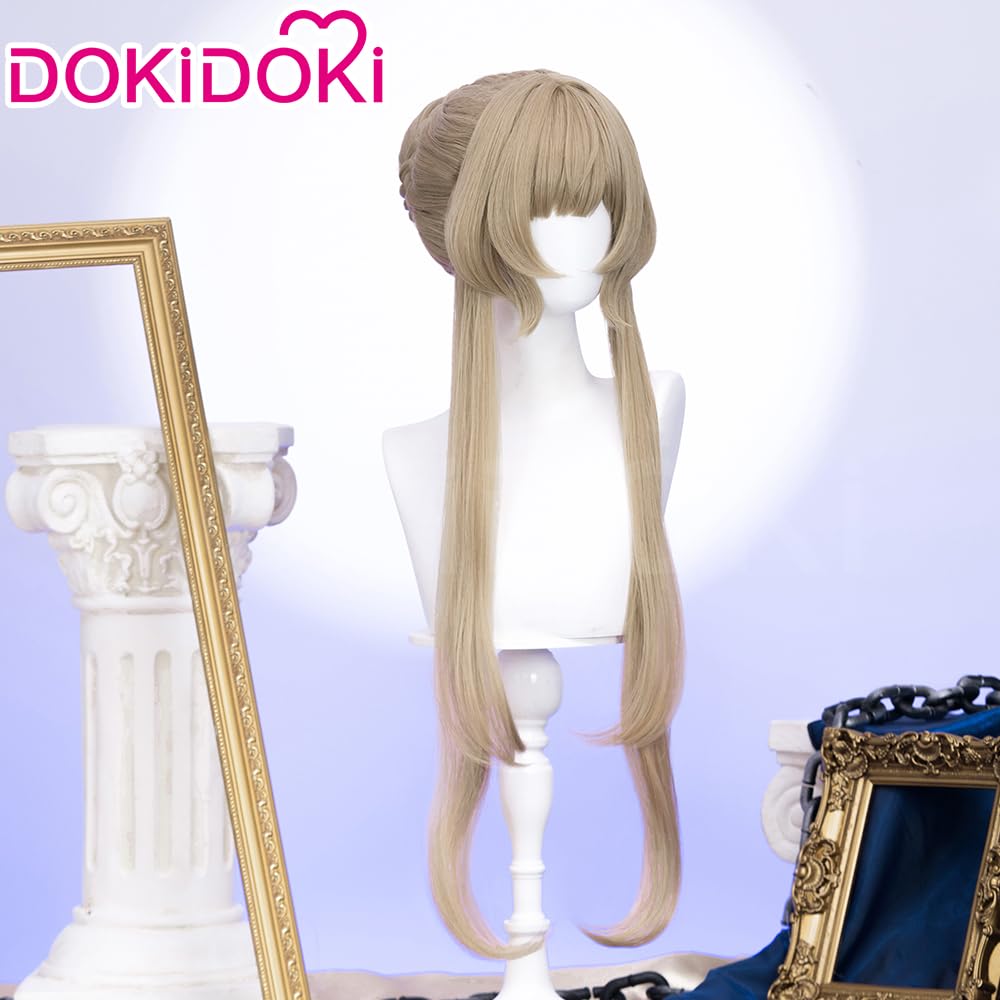 KIRA KIRA Genshin Sandrone Cosplay Wig Game Genshin Sandrone Wig 80cm Long Straight Dirty Blonde Hair for Cosplay Song of the Welkin Moon