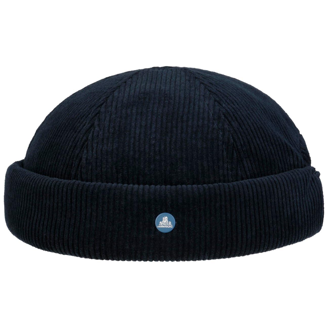 HAMMABURG Corduroy Dockercap Skullcap Fleece Lining Adjustable Made in EU Men Autumn Winter Navy L (58-59 cm)