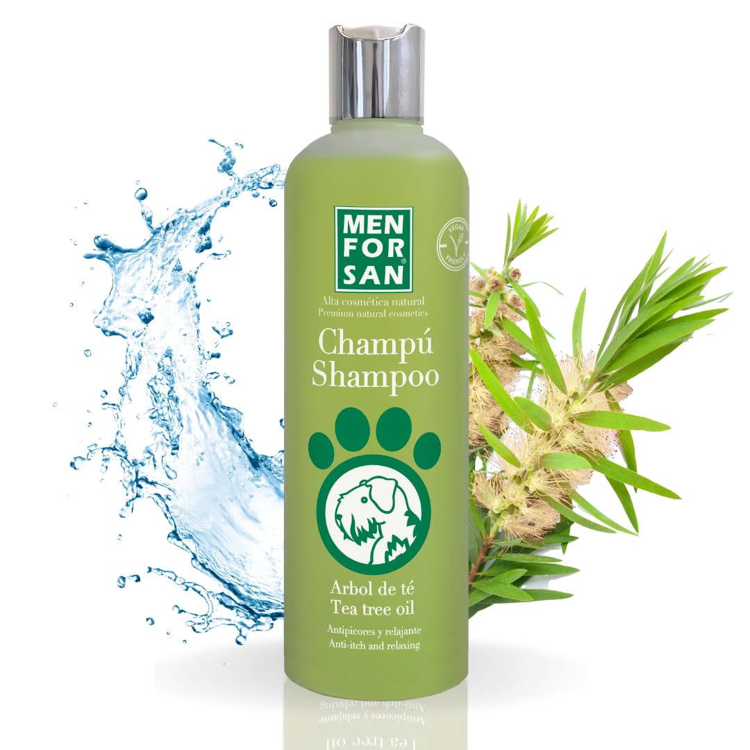 MENFORSAN Champú Árbol de Té para Perros | Acción Anti Picores y Anti Hongos | Previene la aparición de piojos | No Daña el Pelaje | 300 ml