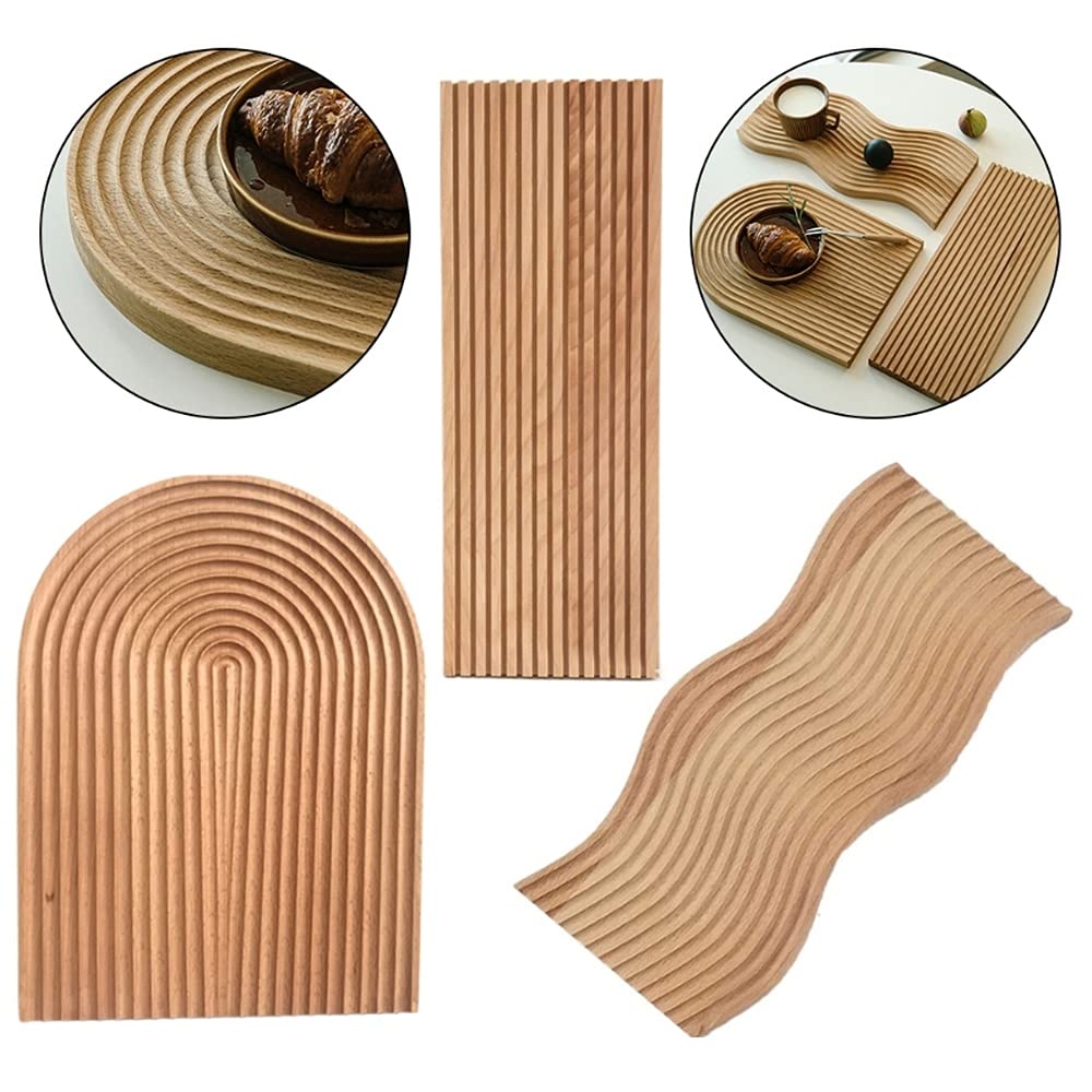 Tagliere per pane ondulato con motivo geometrico creativo