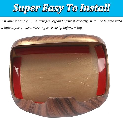 Miniatura 3 de CEBAT Cubierta de la cabeza de la palanca de cambios de grano de madera de durazno ABS, molduras interiores, accesorios adhesivos para Honda CR-V