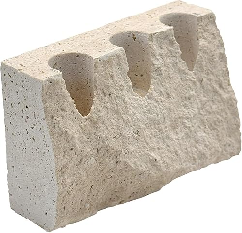 Portavelas cónicos de mármol de travertino real, se adaptan a velas de 0.8 pulgadas de grosor, decoración para mesa, centro de mesa, chimenea,