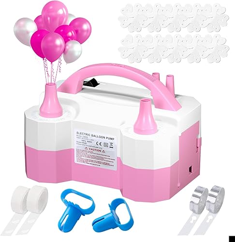 Miniatura 8 de Balloon Pump Electric Party Decorations - Electric Balloon Pump for Balloon Arch Kit, Portable Dual Nozzle Balloon Inflator Verde,Azul,Rosa,Rosa