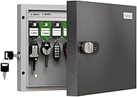 Vista 11 de WeHere Caja de Llaves de 32 Llaves con Doble Cerradura, Desbloqueo por Combinación y Llave, Gabinete de Llaves para Montaje en Pared con Etiqueta