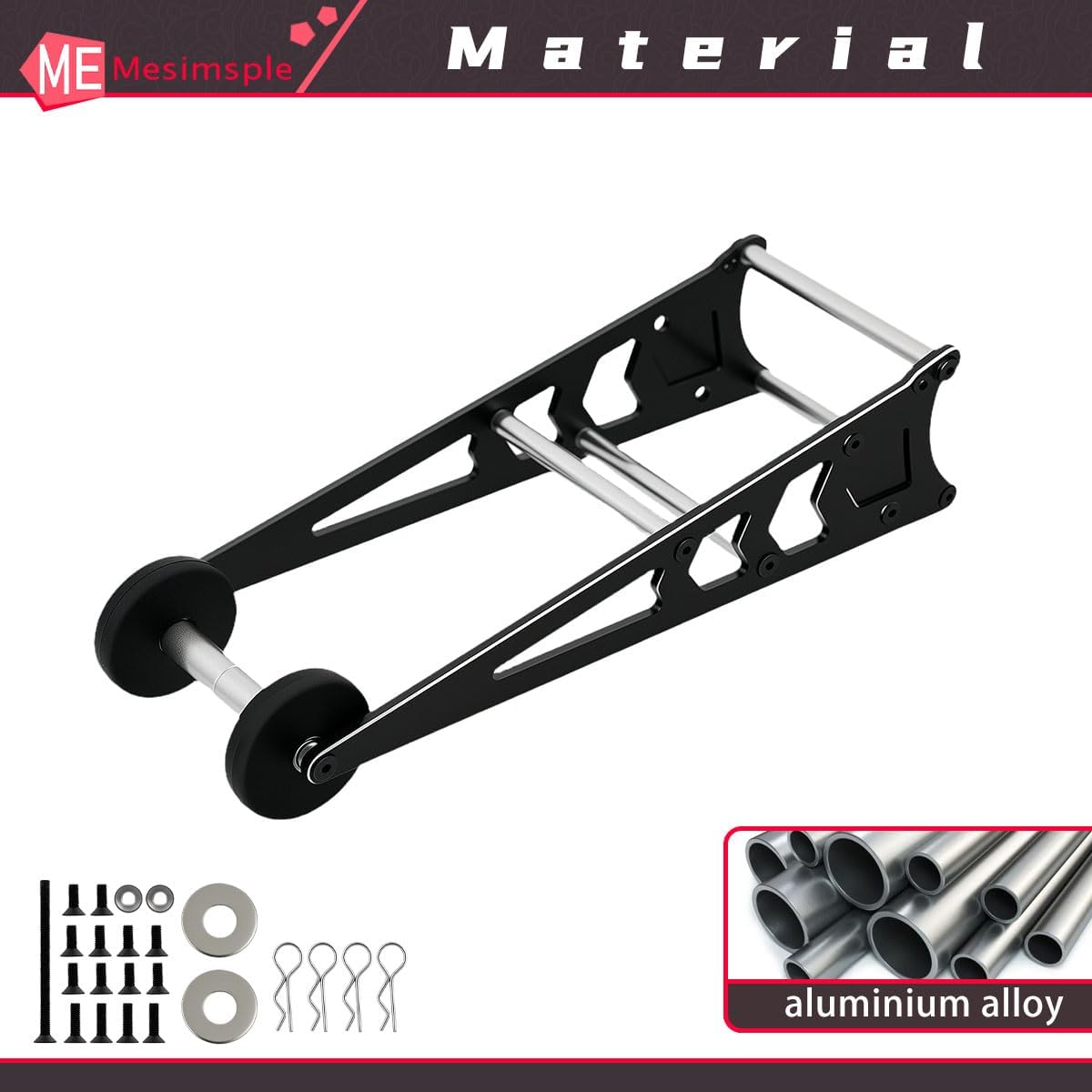 Adjustable Wheelie Bar & Body Clip Kit for 1/10 Slash Rustler Bandit Stampede VXL 2WD RC Car Upgrade Parts