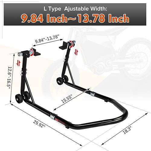 Vista 18 de Donext - Soporte para rueda trasera de motocicleta (850 lb), tamaño U color negro