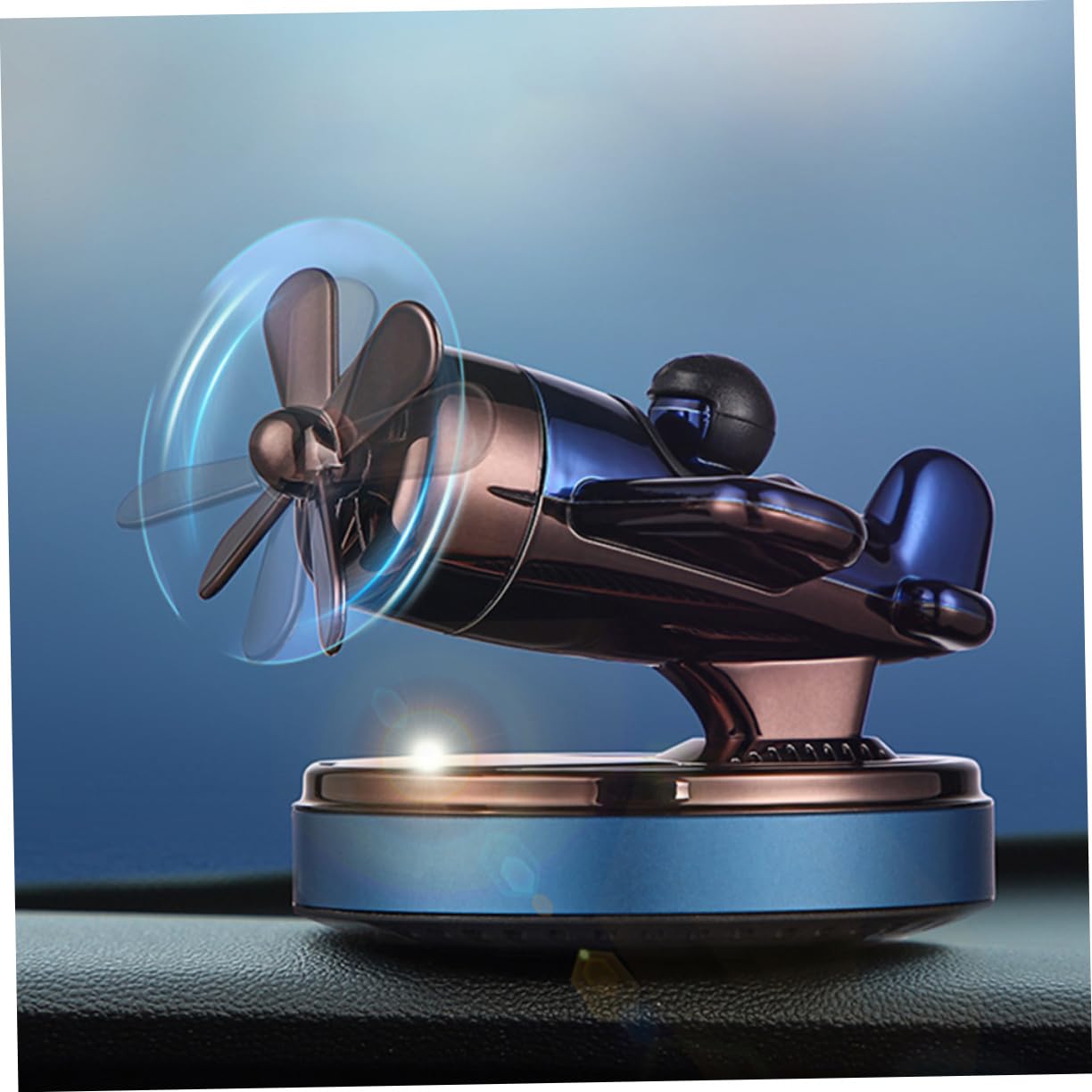 ULTECHNOVO 2pezzi Auto Diffusore Solare Aeromobile Decorativo Per Auto Casa e Ufficio Creativo Per Amici e Familiari Profumatore Rotante