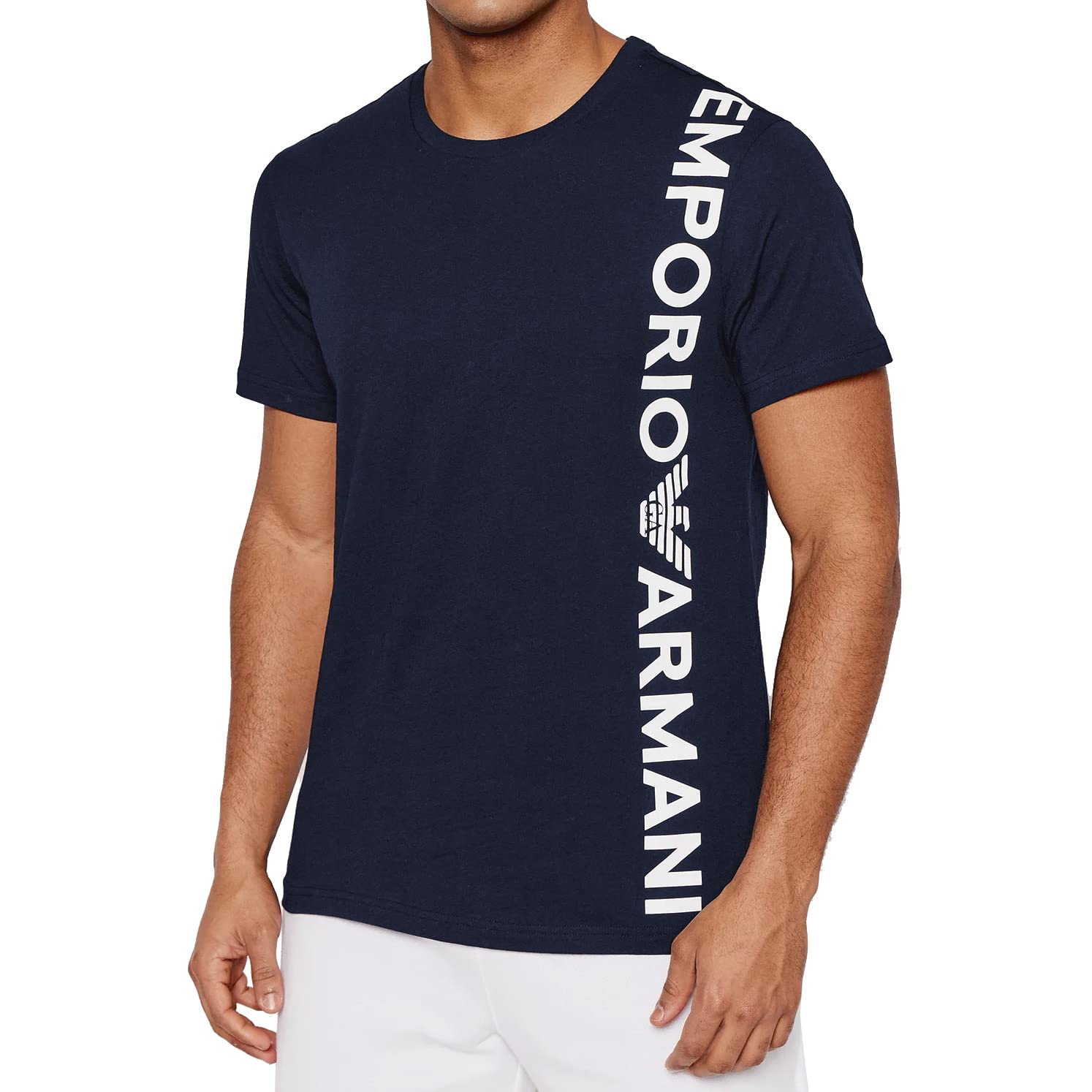 Emporio Armani Maglietta Uomo 211831 2R479, T-Shirt Manica Corta, Girocollo (Blu Scuro, L)