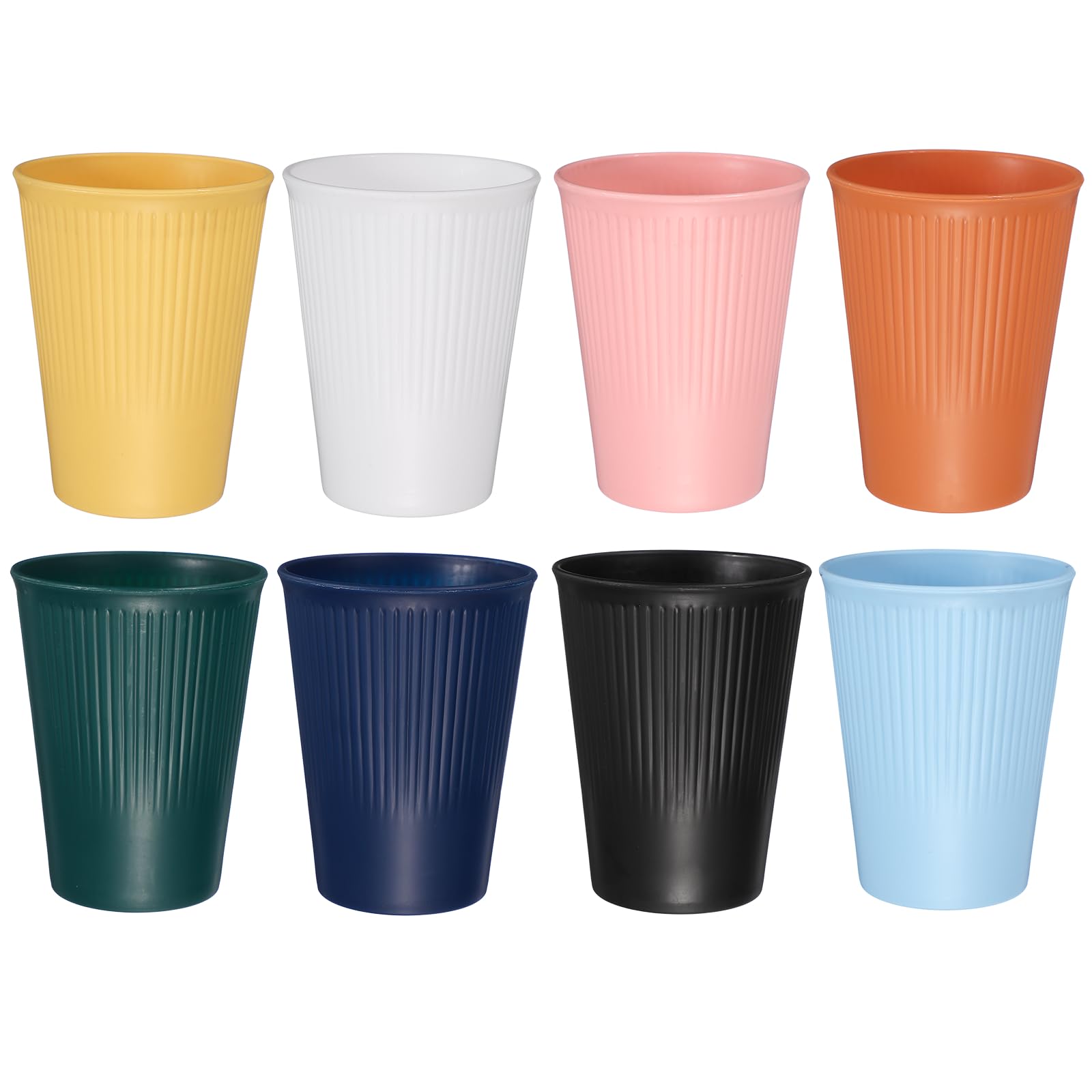 sourcing map 8 Pcs Simple Toothbrush Cup, 2.2 x 4.2" Bathroom Tumbler Unbreakable Reusable Plastic Cup for Storing Toothpaste Toothbrushes Combs Water Beverages, 8 Colors(13.5 OZ)