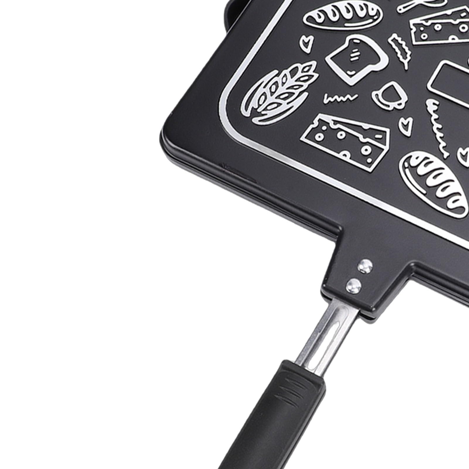 Opiekacz do kanapek, grill z powłoką nieprzywierającą, patelnia do panini z uchwytem, ​​płyta kuchenna, opiekana aluminiowa patelnia, wewnątrz, na zewnątrz, kemping, dom, kuchnia,