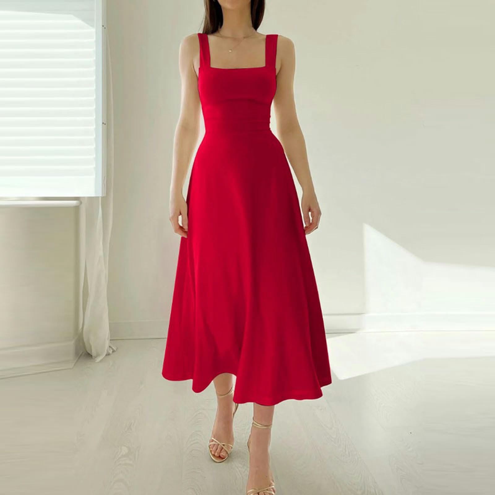NOGRAX Vestito Abiti da Festa Estate Femmina Manica Vestito in Vita Sottile Donna Spalla A Un Collo A Una Linea Abito A Una Linea