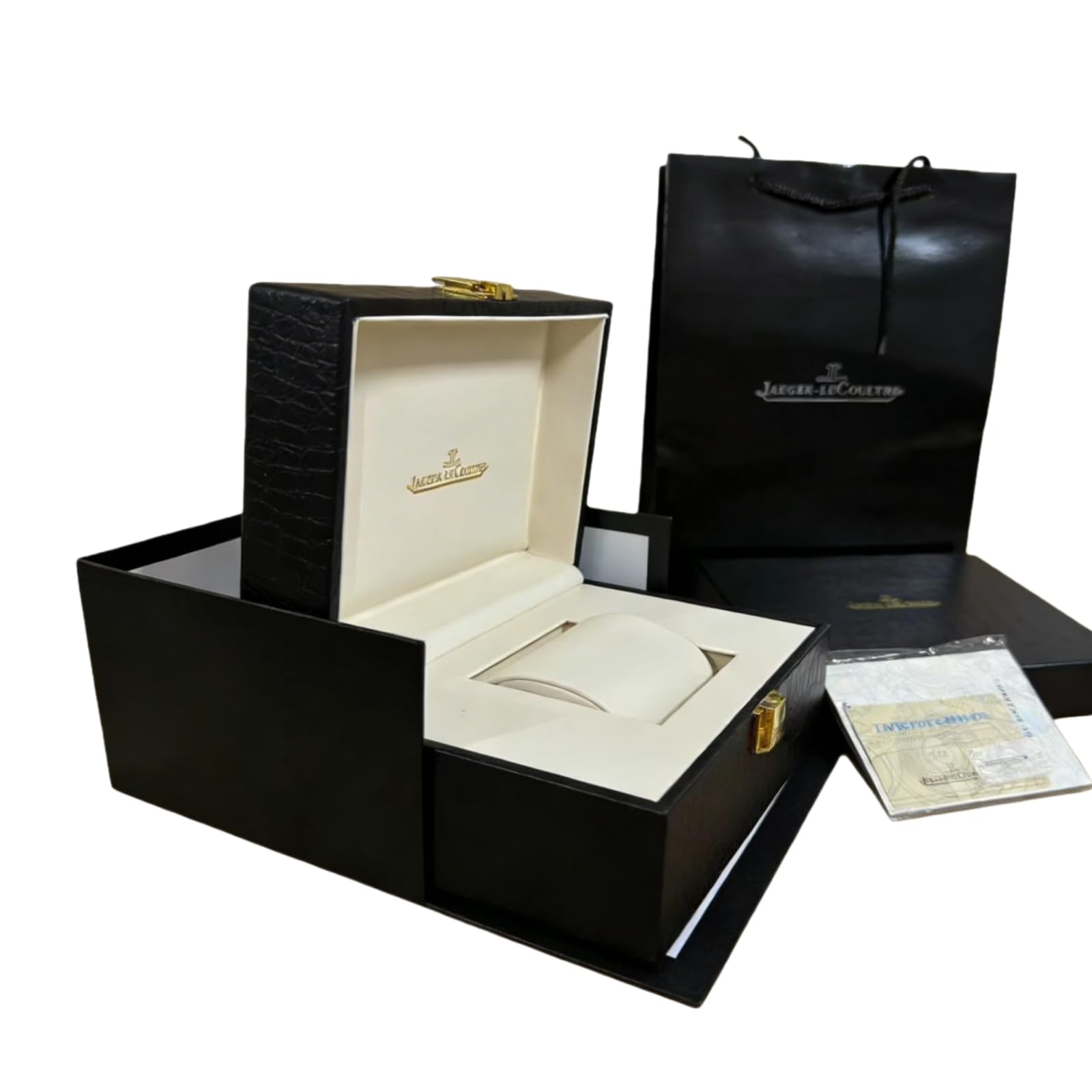 Vetrina Espositrice Orologi Slot Singolo Scatola Rettangolare Nera Cuscino Interno Morbido per Jaeger-LeCoultre
