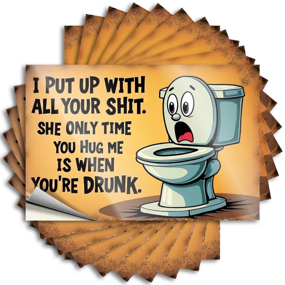 Porch Decorations Cover Decals | Toilet Humor: Enduring All Your Shit Unique for Darts Decor(6X9CM)