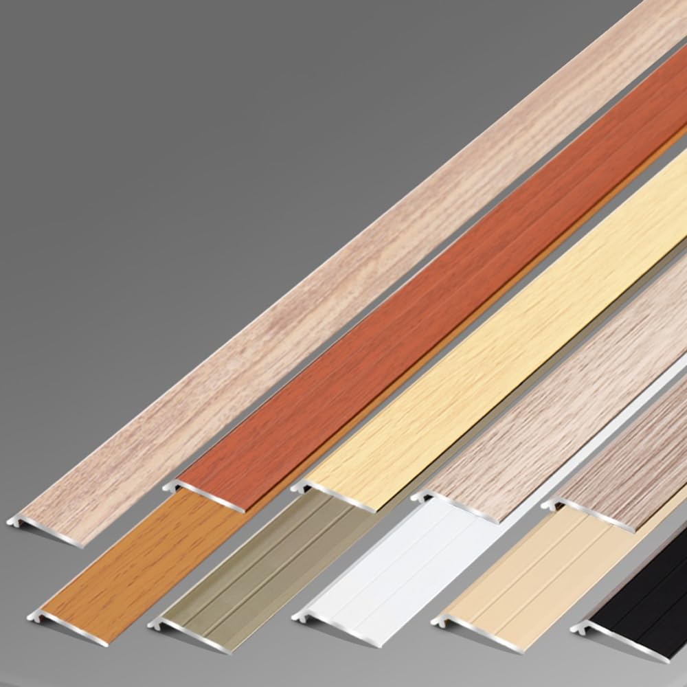 Bande de Transition pour seuil, 91 cm (36 po), Bande de Transition pour seuil de Porte en Aluminium, Rampe de seuil, réducteur pour Porte/Tapis/carrelage/seuil, cannelure Extra Large (Marron, Largeur