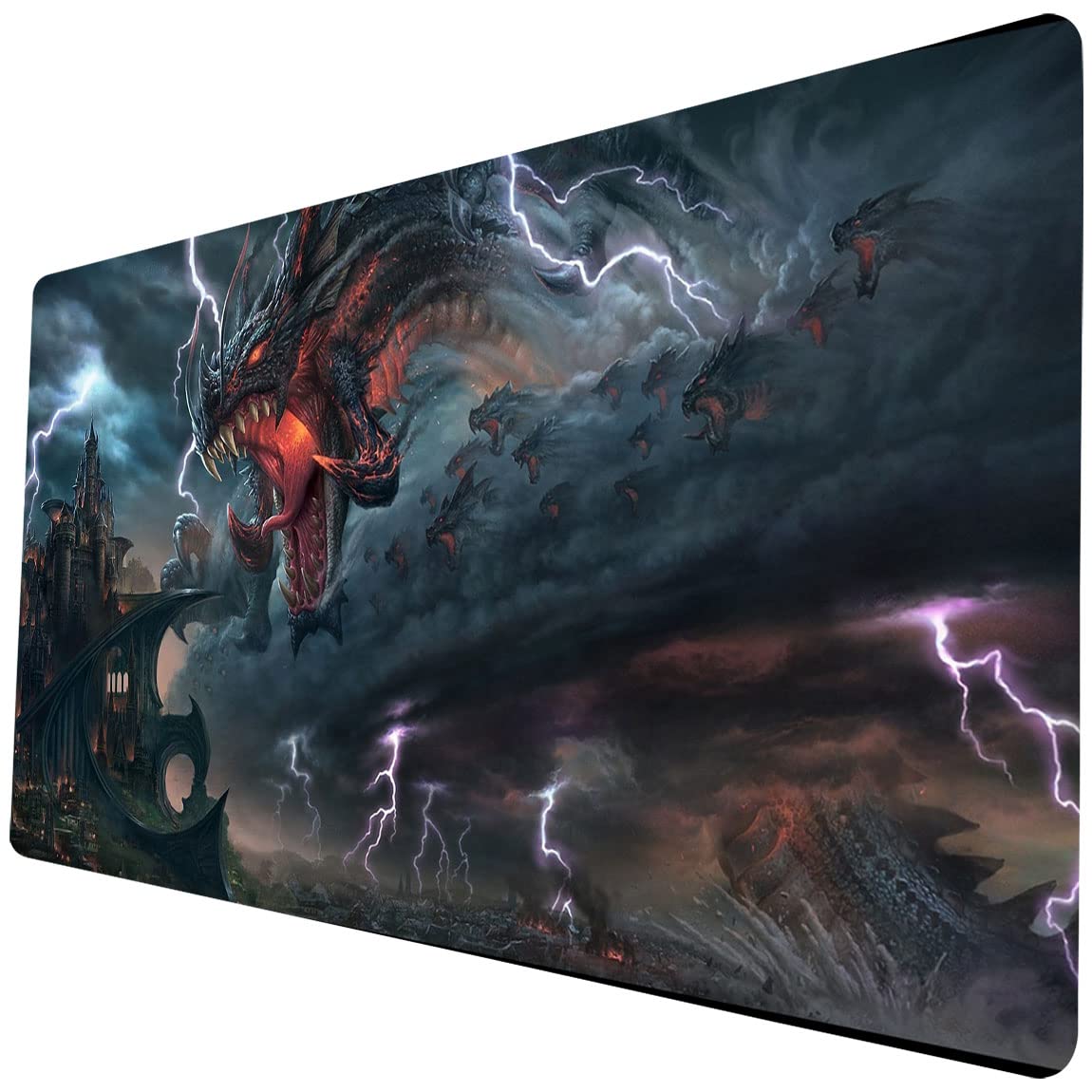 TCG Playmat 14" x 24" Compatible for MTG DTCG CCG RPG Card Game Play Mat Accessories Battle Game (Dragon)(00726)