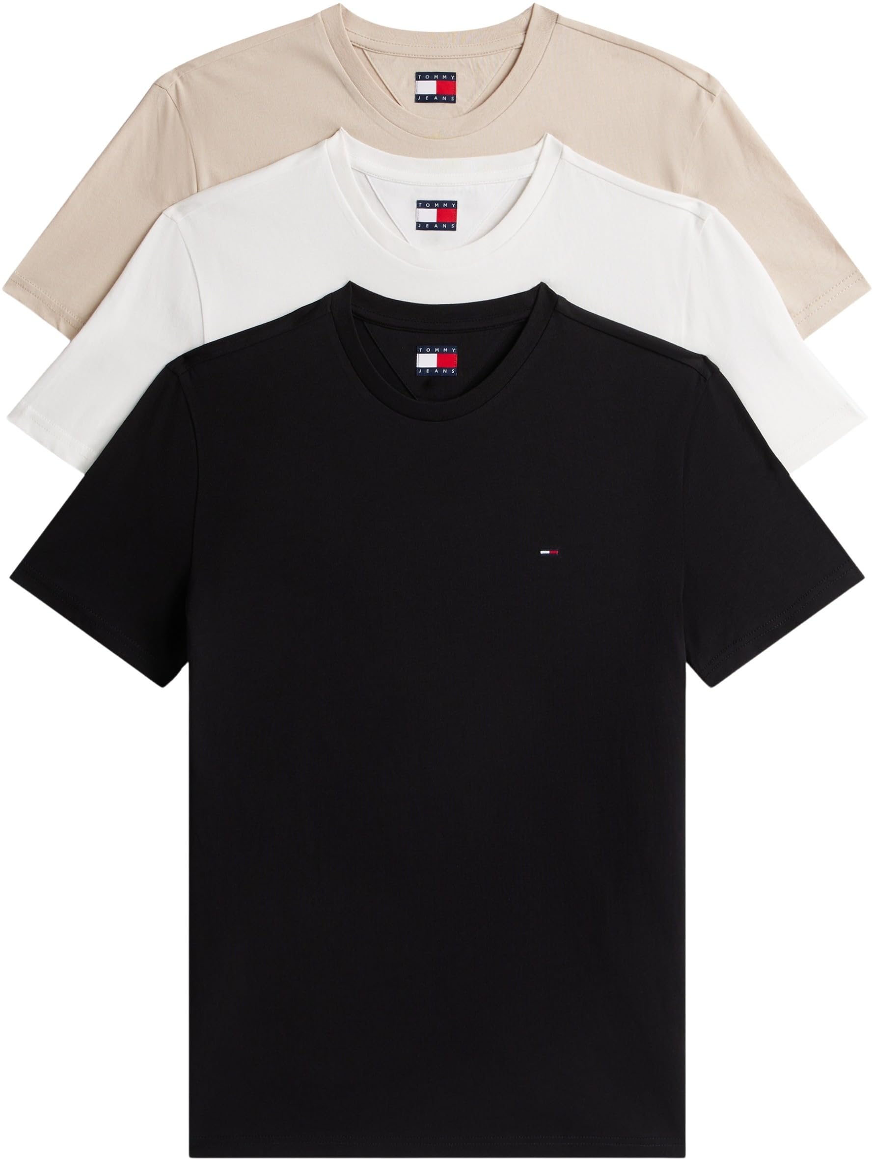 Tommy Jeans Herren 3er Pack T-Shirts Kurzarm aus Baumwolle
