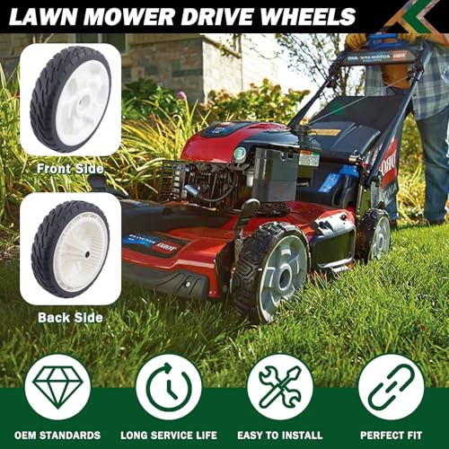 CheeMuii Lawn Mower Wheels - On Lawn Mower