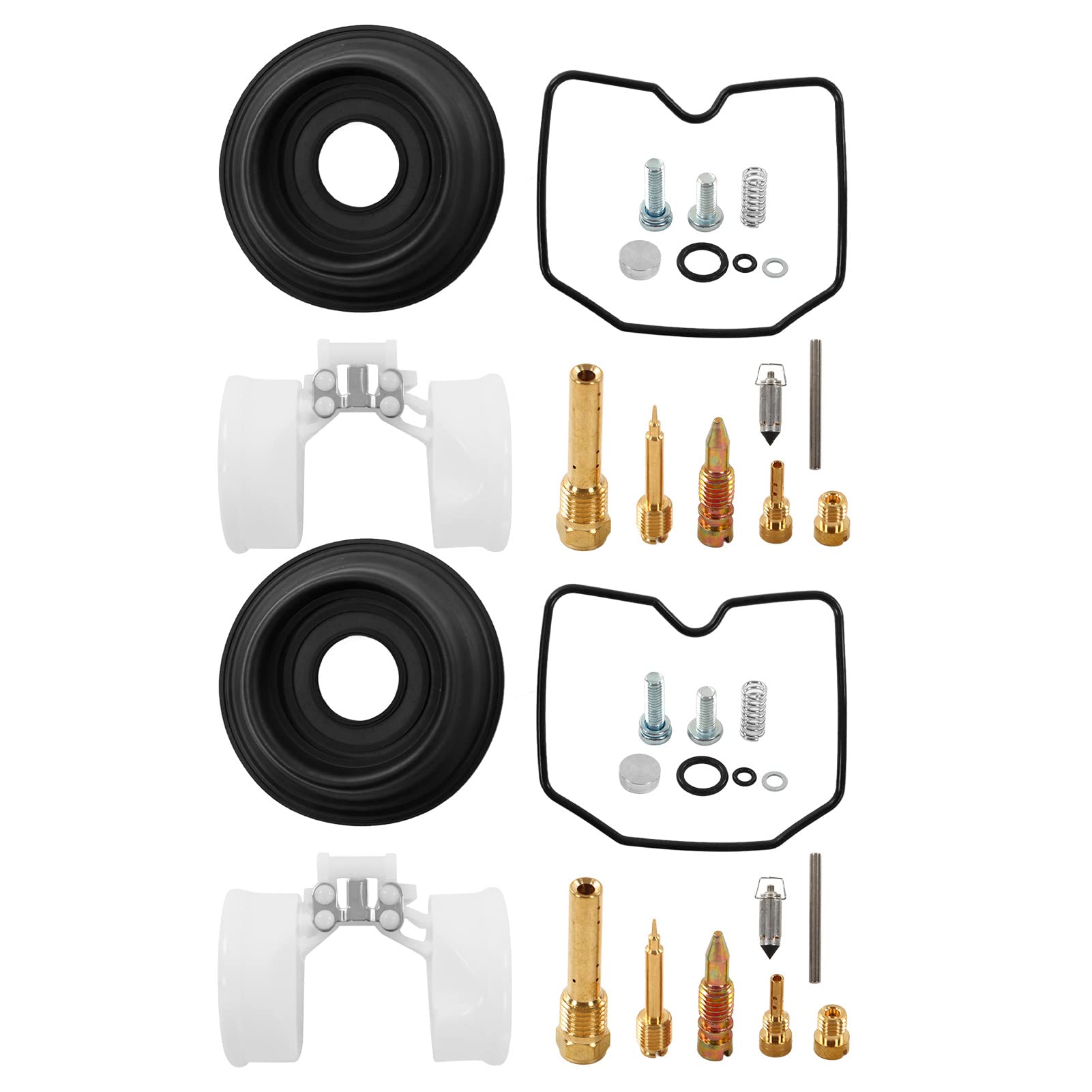 Aramox Kit de Réparation de Carburateur pour Moto, 2 Ensembles 52 Pièces, Compatible avec ER500 ER-5 1998-2005, Métal et Caoutchouc ABS