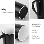 20 oz Grandes tasses à café, Tous les tasses de café 2 avec poignée,Extra Large Plain Céramique Grande Coupe de bière pour les hommes de papa, Noir mat