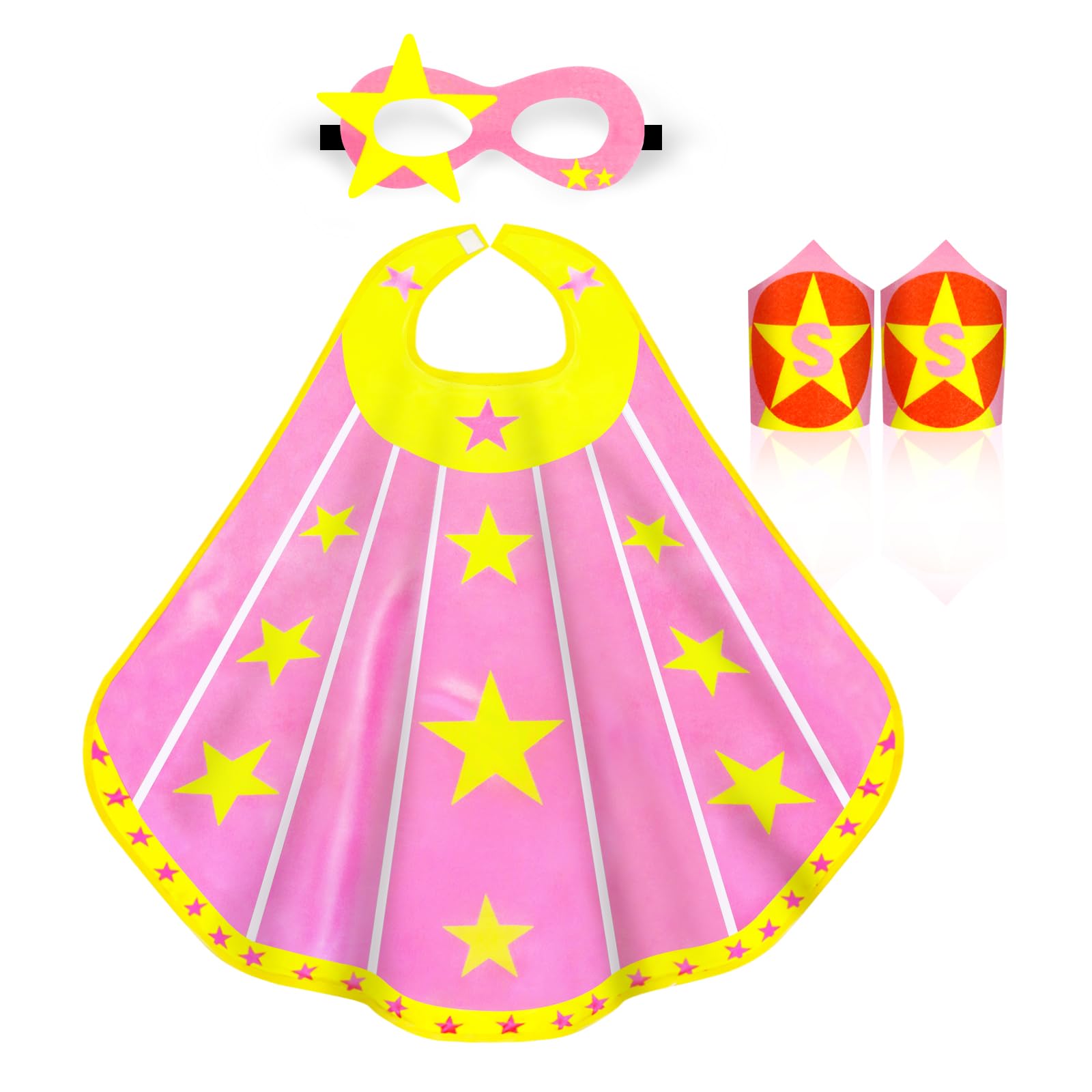 iROLEWIN Superhero-Capes for Kids Super Hero Costumes Girls-Boys Toddler Dress Up Clothes as Party-Toys Gifts Mask Bracelet